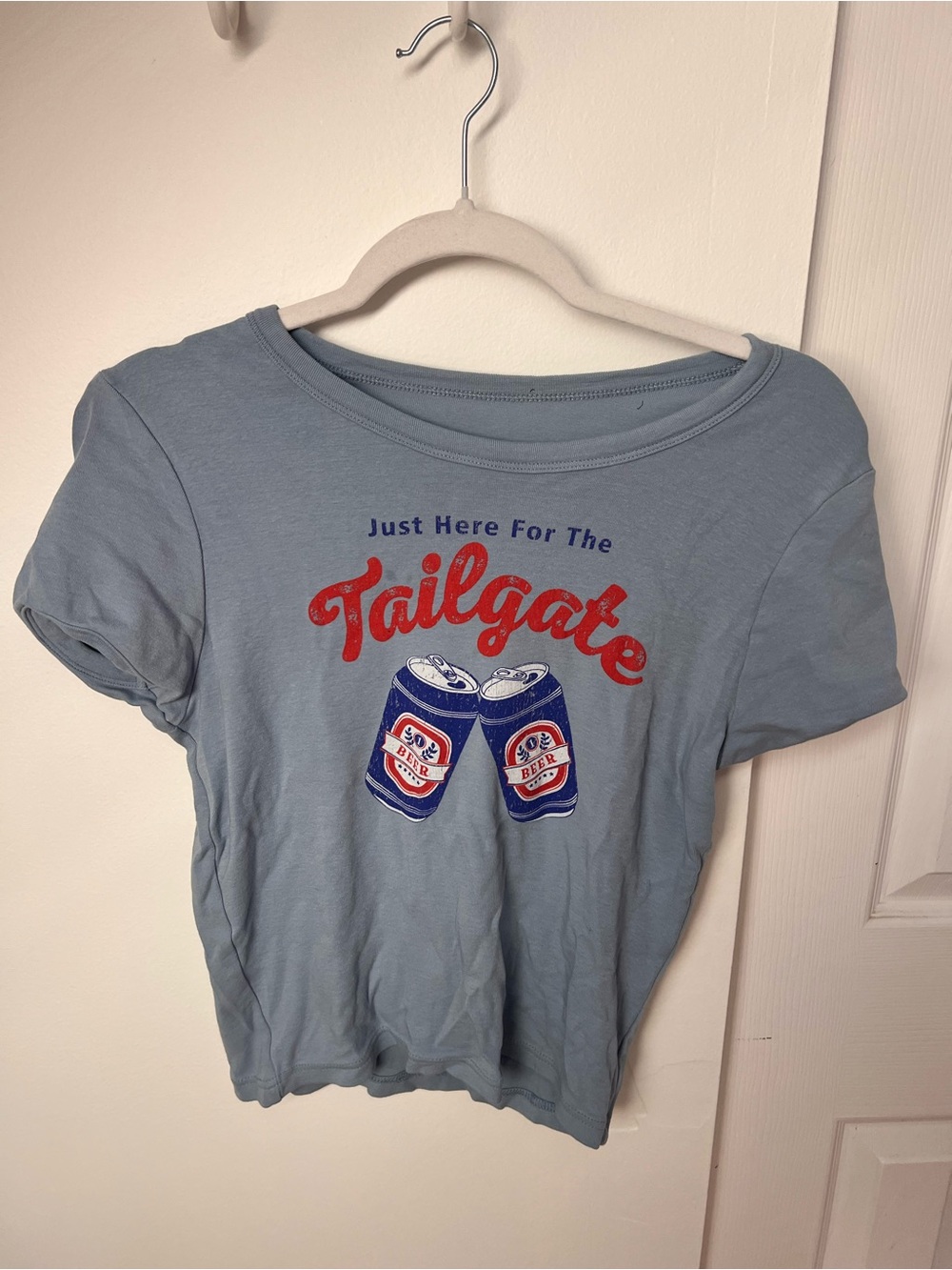 Forever 21 Light Blue "Tailgate" Short Sleeve Tee